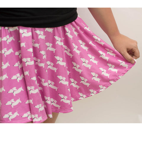 Dachshund Pink Skater Skirt, The Smoothe Store