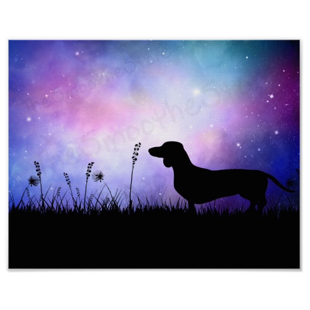 Dachshund Sunrise Art or Wiener Dog Dusk Print, The Smoothe Store