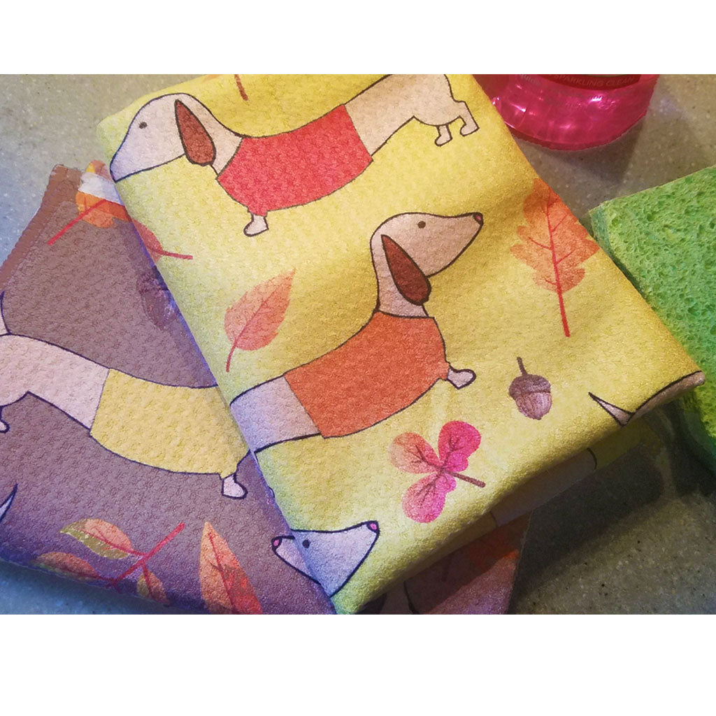 Thanksgiving and Fall Fun Dachshund Dish Towels, The Smoothe Store
