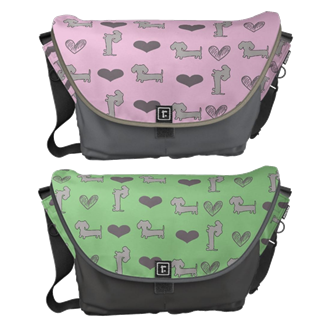 Pastel Dachshund Messenger Bag