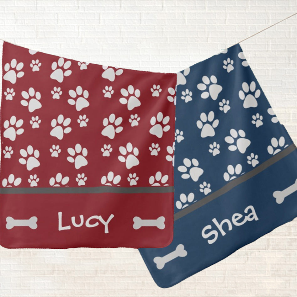 Personalized Dog Blanket - Paw Prints, The Smoothe Store