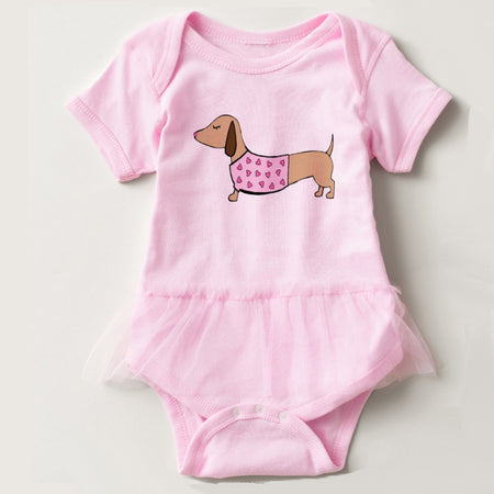 Dachshund Pink Tutu Baby Outfit, The Smoothe Store