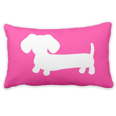 Pink & White Dachshund Pillow, The Smoothe Store