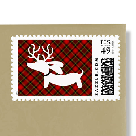 Reindeer Dachshund Holiday Postage Stamps, The Smoothe Store