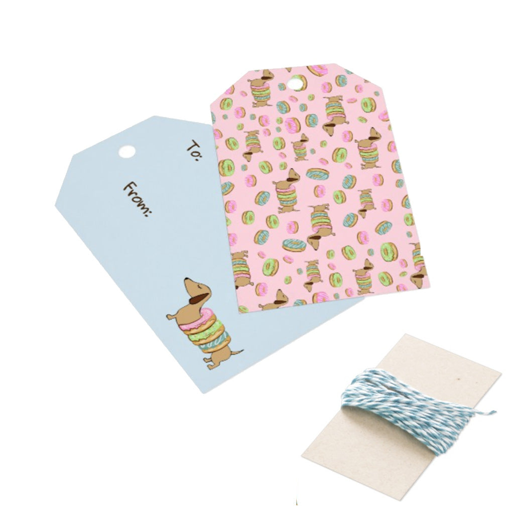 Doxies and Donuts Wiener Dog Party Gift Tags, The Smoothe Store