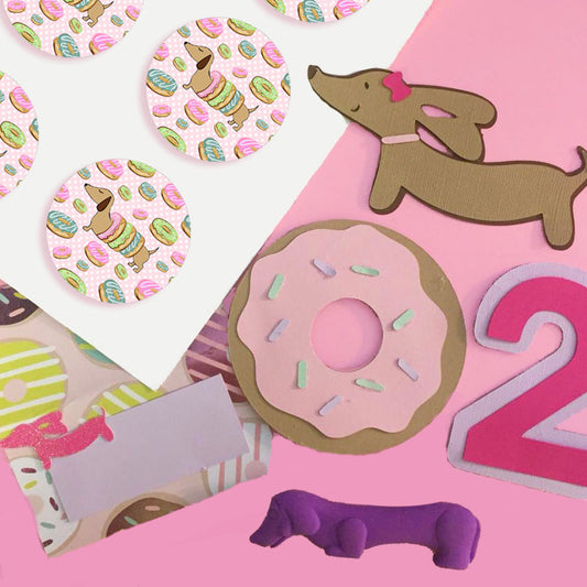 Dachshund & Donuts Party Stickers, The Smoothe Store