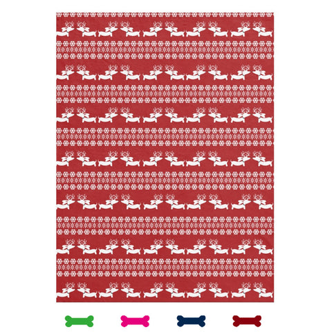 Fair Isle Dachshund Fleece Blanket (Red, Navy, Pink or Green), The Smoothe Store