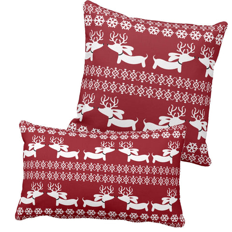 Fair Isle Dachshund Holiday Accent Pillow, The Smoothe Store