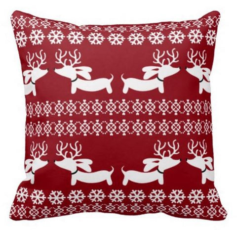 Fair Isle Dachshund Holiday Accent Pillow, The Smoothe Store