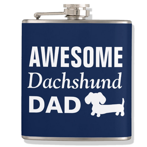 Awesome Dachshund Dad Flask