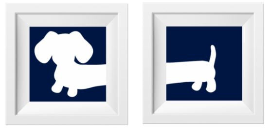 Navy Dachshund Nursery Art Prints, The Smoothe Store