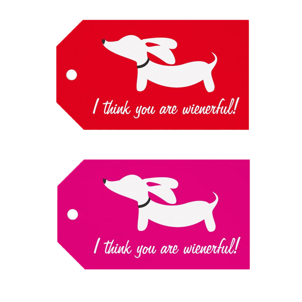 "I think you are wienerful!" Dachshund Gift Tags, The Smoothe Store