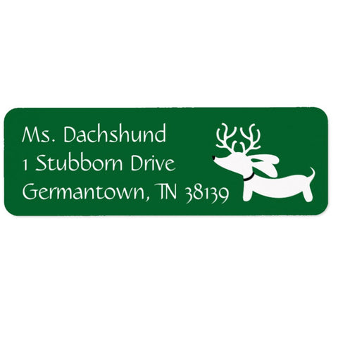 Reindeer Dachshund Christmas Return Address Labels, The Smoothe Store