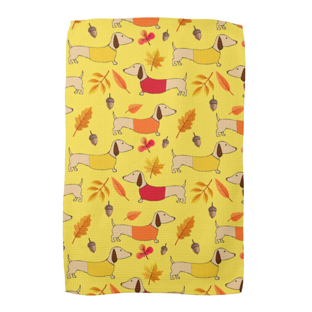 Thanksgiving and Fall Fun Dachshund Dish Towels, The Smoothe Store