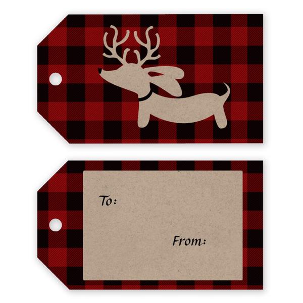 Reindeer Doxie Christmas Gift Tags, The Smoothe Store