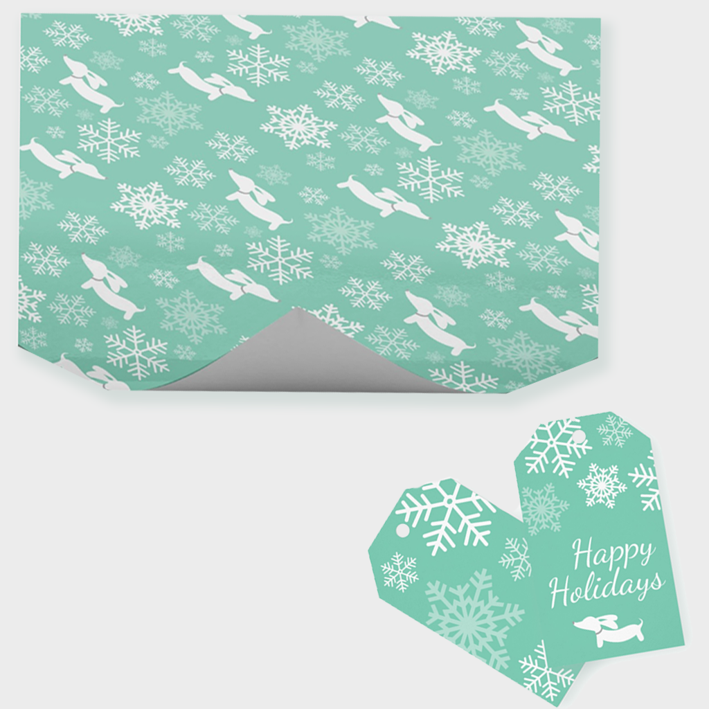 Snowflakes & Dachshunds Wrapping Paper, The Smoothe Store