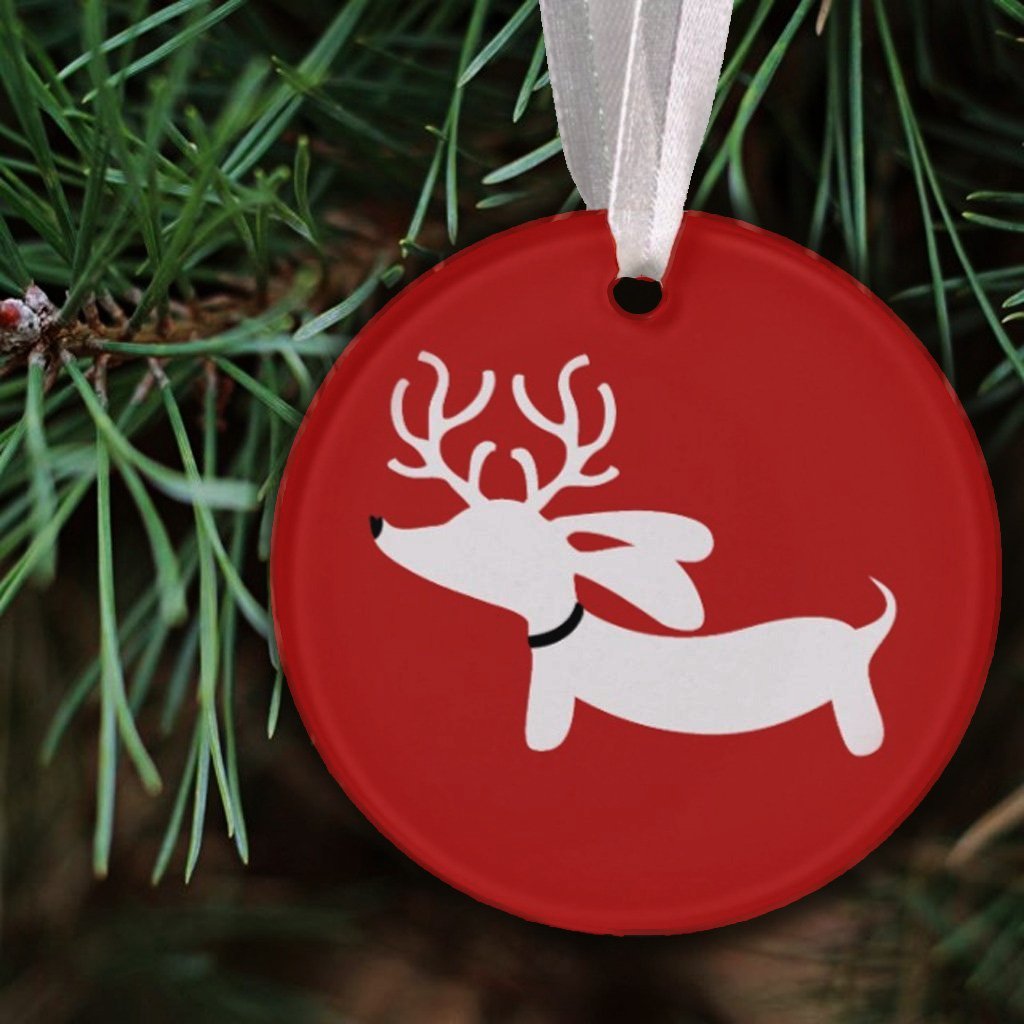 Reindeer Doxie Christmas Tree Ornaments, The Smoothe Store