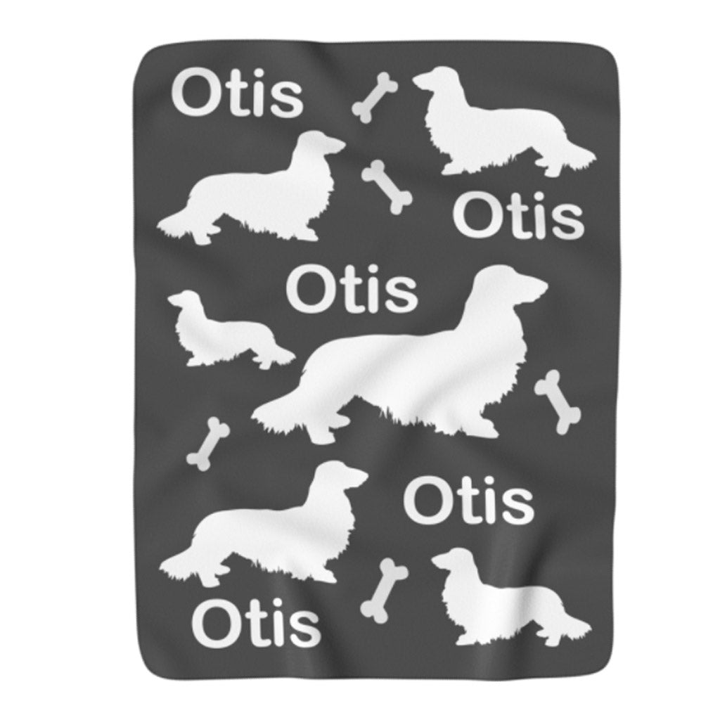 Long Hair Dachshund Personalized Fleece Blanket, The Smoothe Store