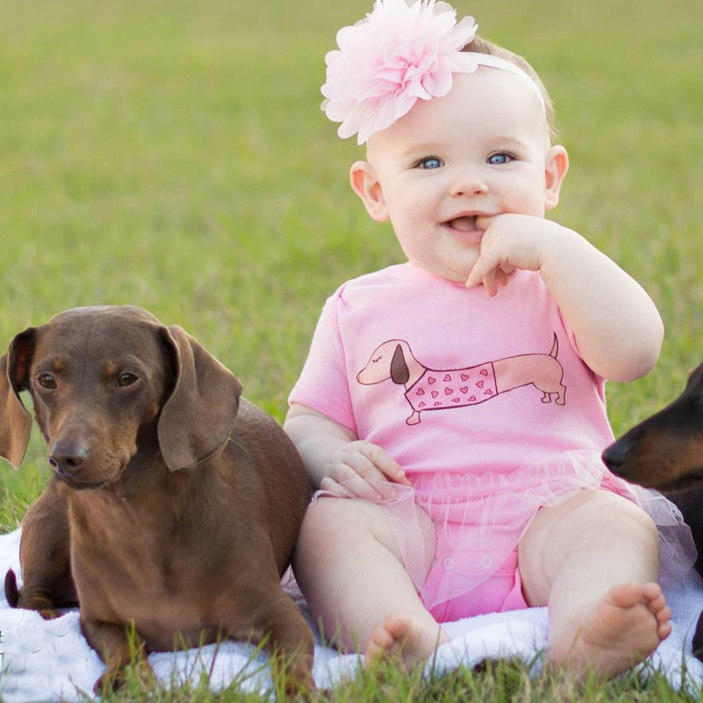 Dachshund Pink Tutu Baby Outfit, The Smoothe Store