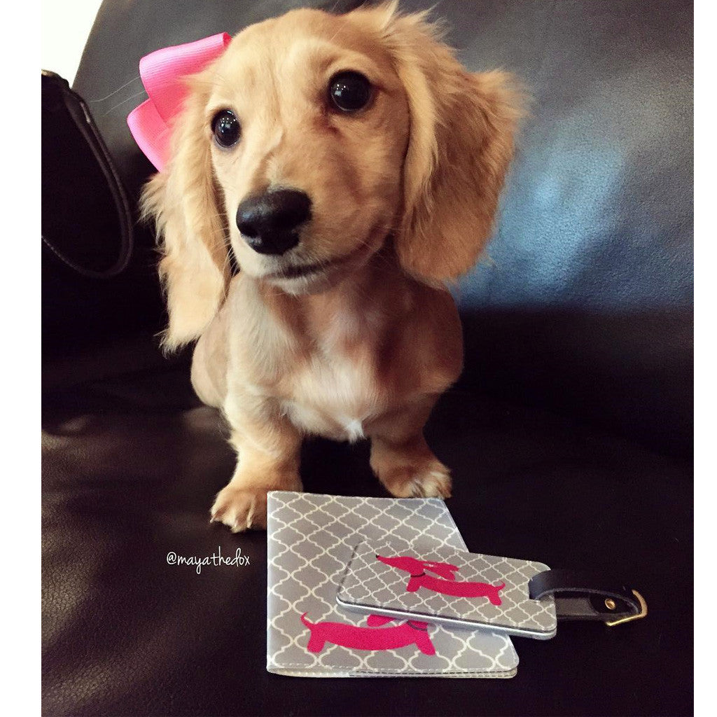 Pink or Yellow Dachshund Passport Cover, The Smoothe Store
