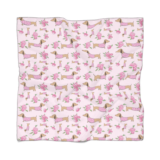 Dachshund Scarf Wrap | Lightweight Pink Floral, The Smoothe Store