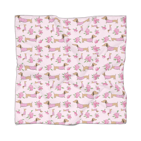 Dachshund Scarf Wrap | Lightweight Pink Floral, The Smoothe Store