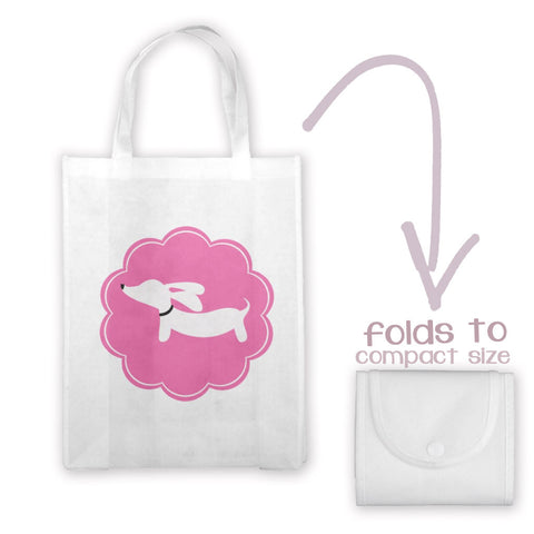 Pink and Gray Doxie Tote Bag
