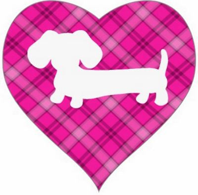Pink Dachshund Heart Shaped Stickers, The Smoothe Store