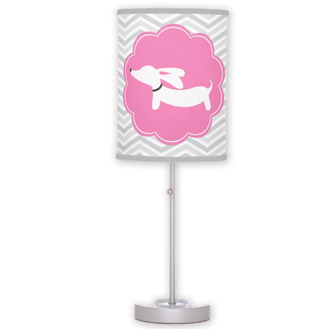 Pink and White Wiener Dog Table Light, The Smoothe Store