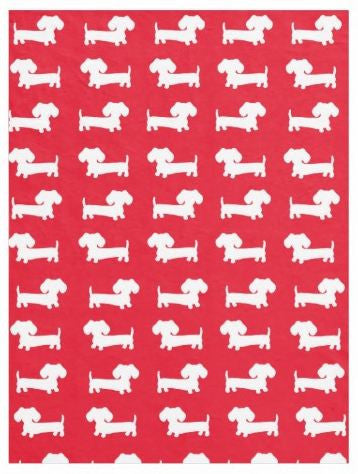 Dachshund Fleece Blanket |  Navy or Beige or Red, The Smoothe Store