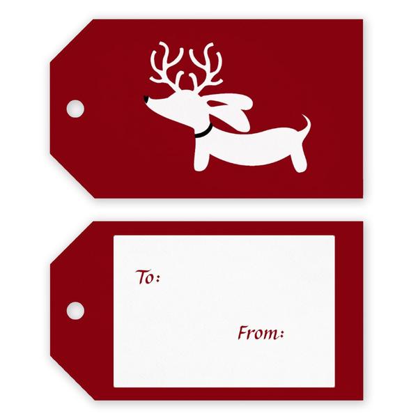 Reindeer Doxie Christmas Gift Tags, The Smoothe Store