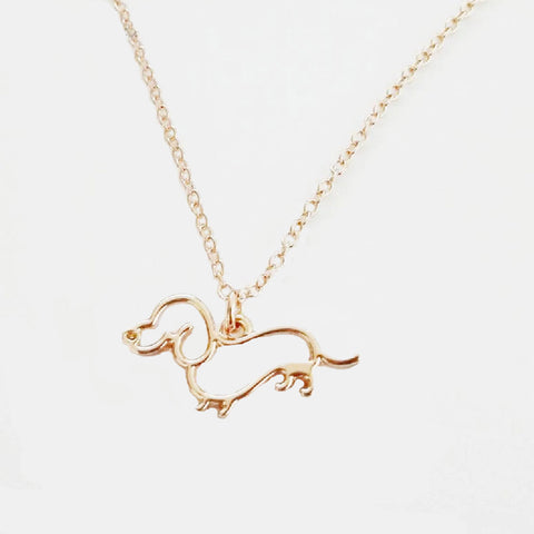 Dachshund Necklace - Doxie Silhouette Shape