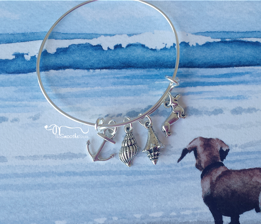 Sandy Paws Dachshund Bangle Charm Bracelet, The Smoothe Store