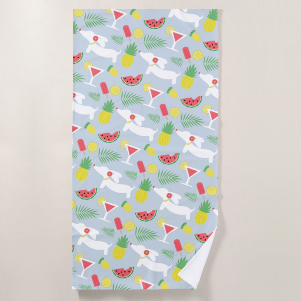 Tutti Frutti Doxie Cutie Beach Towel, The Smoothe Store