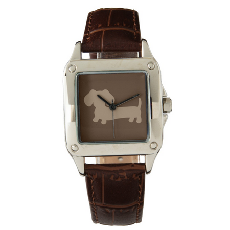 Ladies Dachshund Brown Leather Band Watch, The Smoothe Store