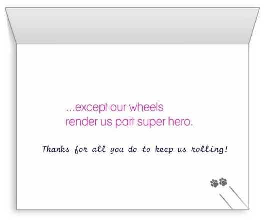 Dachshunds on wheels are just like the other doxies | Note Card, The Smoothe Store