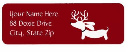 Reindeer Dachshund Christmas Return Address Labels, The Smoothe Store