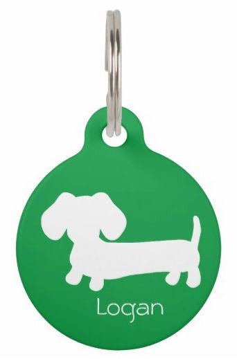 ID Tags | White Puppy Doxie on Various Colors, The Smoothe Store