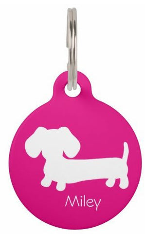 ID Tags | White Puppy Doxie on Various Colors, The Smoothe Store
