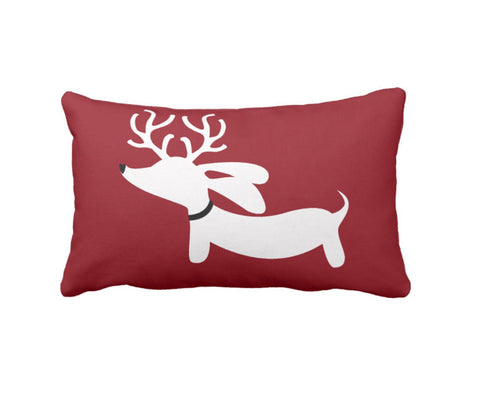 Reindeer Dachshund Holiday Accent Pillow, The Smoothe Store