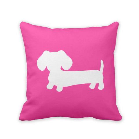 Pink & White Dachshund Pillow, The Smoothe Store
