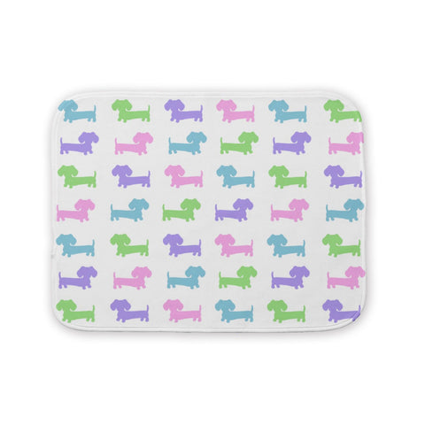 Multi-Colored Wiener Dog Burp Cloth