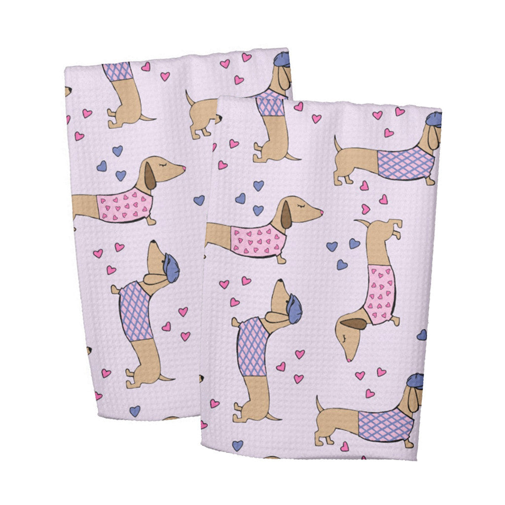 Wiener Dog Love Dish Towel, The Smoothe Store