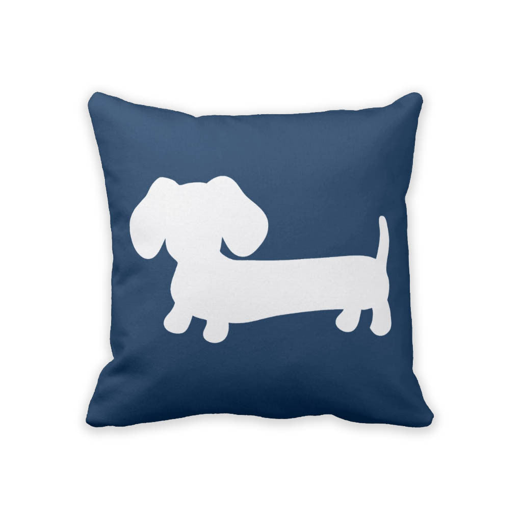 White & Navy Dachshund Pillow, The Smoothe Store