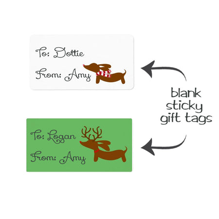 Dachshund Christmas Gift Labels (18 per sheet), The Smoothe Store