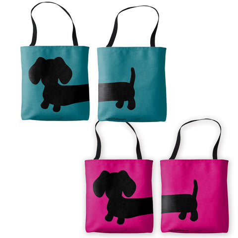 Brightly Colored Dachshund Tote Bag, The Smoothe Store