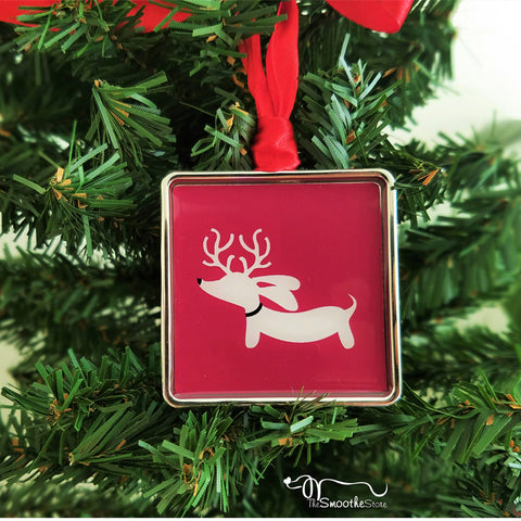 Reindeer Doxie Christmas Tree Ornaments, The Smoothe Store