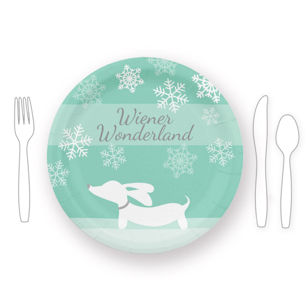 Wiener Wonderland Christmas Paper Plates, The Smoothe Store