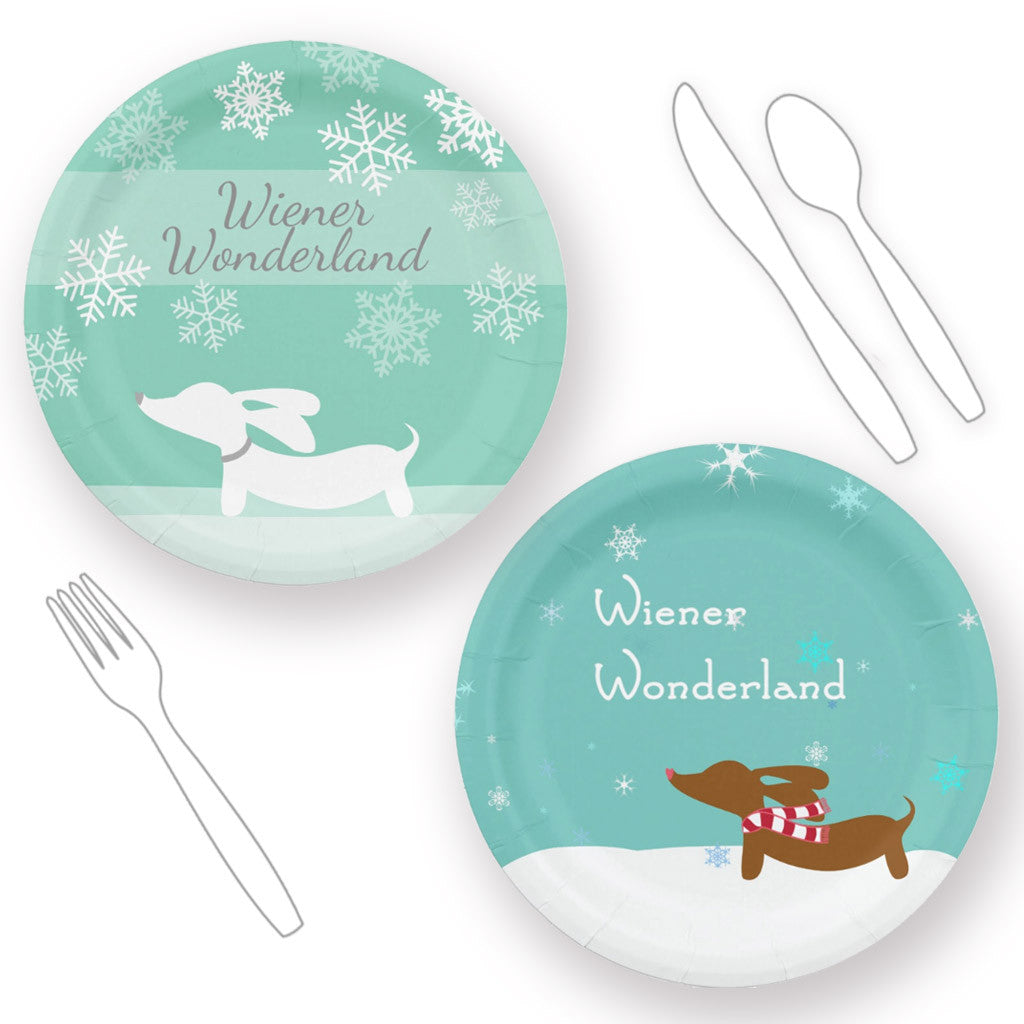 Wiener Wonderland Christmas Paper Plates, The Smoothe Store