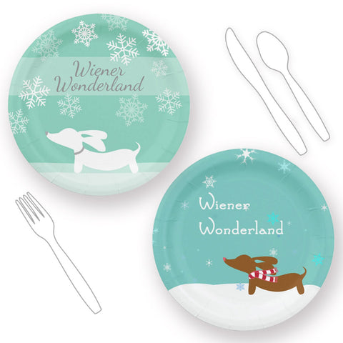 Wiener Wonderland Christmas Paper Plates, The Smoothe Store